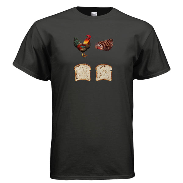 Rooster Steak and Bread T-Shirt